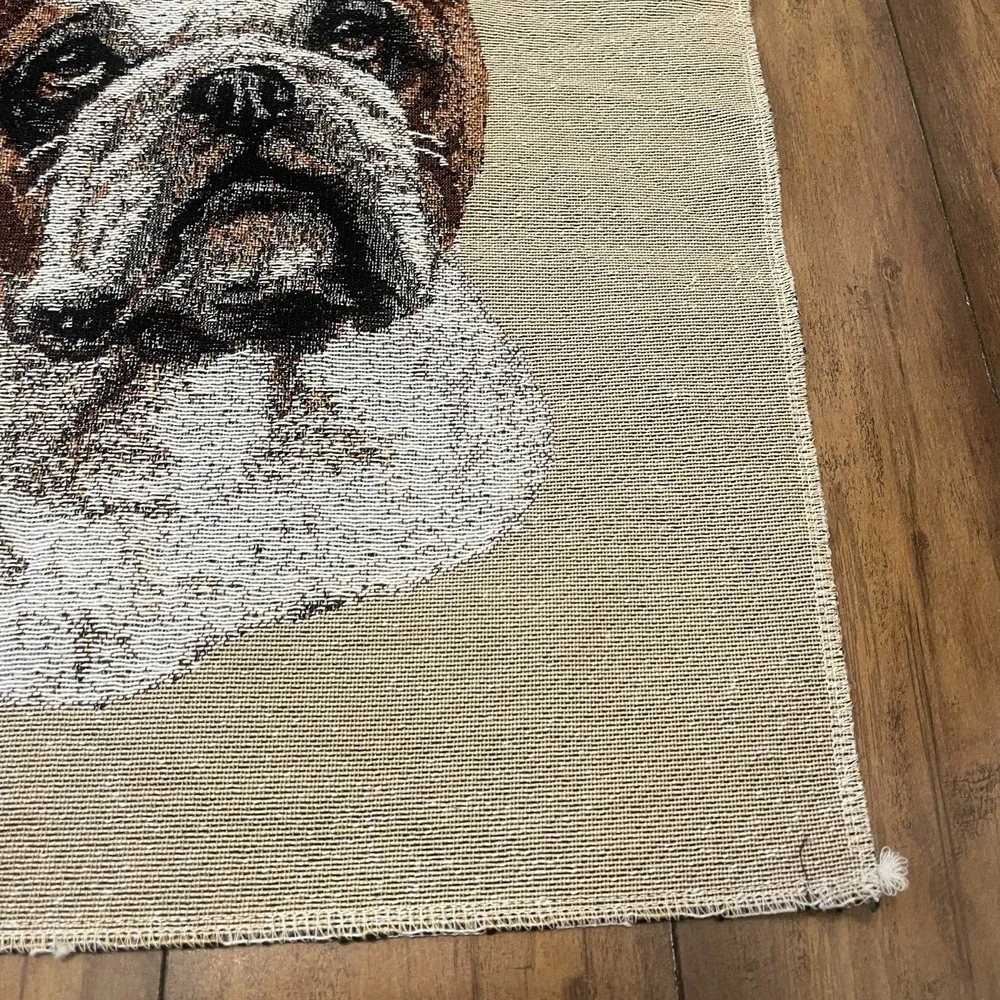 English Bulldog Woven Tapestry Wall Hanging Framable Art